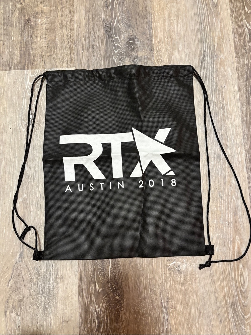 RoosterTeeth RTX Austin 2018 Black Drawstring Gym Bag